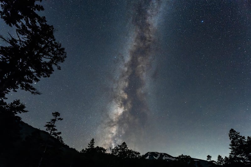 Milky Way over mountains